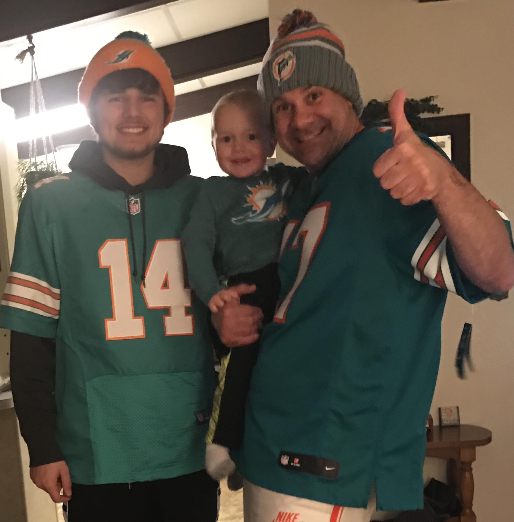 11-27-16 The nephews celebrate another Dolphin victory!
