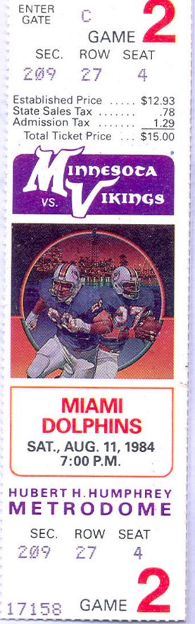 Buffalo Bills at Miami Dolphins 1992 AFC Championship Game ticket stub